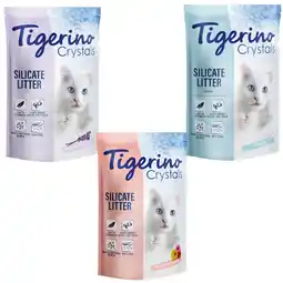 Zooplus Tigerino Crystals kattenbakvulling - Mixpakket (Classic, Lavendel en Bloemenkracht) aanbieding