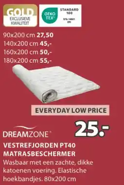 Jysk Vestrefjorden pt40 matrasbeschermer aanbieding
