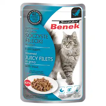 Zooplus 28x 85g Super Benek Filets in saus Forel natvoer voor katten aanbieding