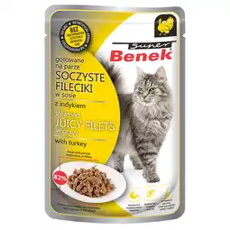 Zooplus 28x 85g Super Benek Filets in saus Kalkoen natvoer voor katten aanbieding