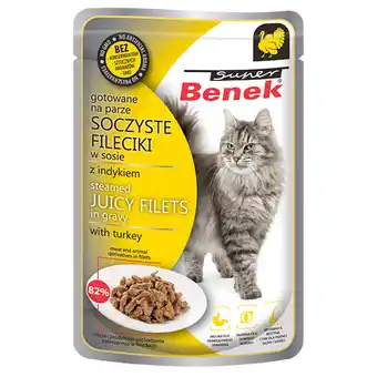 Zooplus 28x 85g Super Benek Filets in saus Kalkoen natvoer voor katten aanbieding