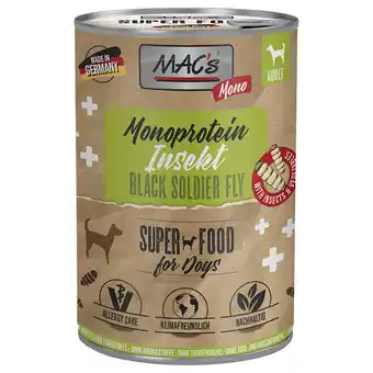 Zooplus 6x375g MAC's Mono Insect Natvoer voor Honden aanbieding