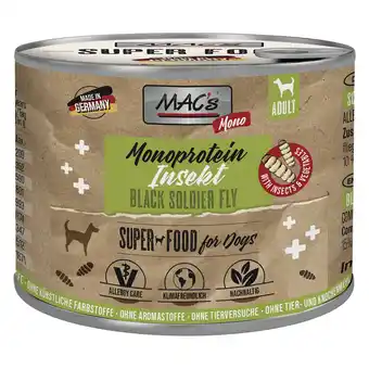Zooplus 6x180g MAC's Monoprotein Insecten & Superfood nat hondenvoer aanbieding