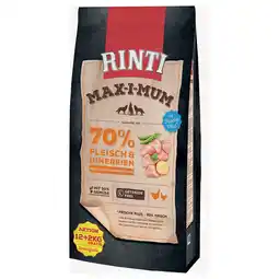 Zooplus 2 kg Gratis! RINTI Max-i-mum 14 kg Kip aanbieding