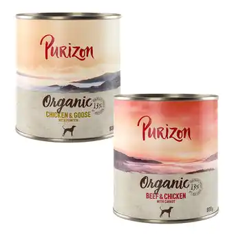 Zooplus Voordeelpakket Purizon Organic 24 x 800 g - Voordeelpakket 1: 12 x Rund en kip, 12 x Kip en gans aanbieding
