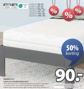 Jysk Stria ps25 springveermatras aanbieding