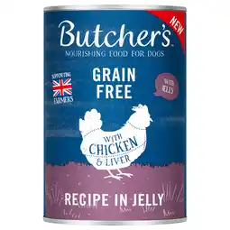 Zooplus 24x 400g Butcher's Original graanvrij met kip in gelei nat hondenvoer aanbieding