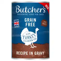 Zooplus 24x 400g Butcher's Original Graanvrij met kalkoen in saus Nat Hondenvoer aanbieding