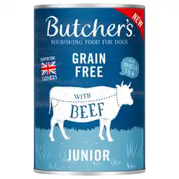 Zooplus 24x 400g Butcher's Original Graanvrij met Junior met rund Hondenvoer aanbieding