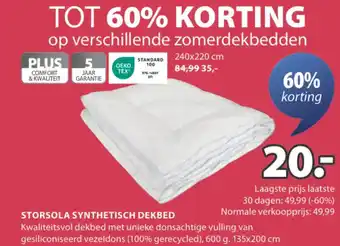 Jysk Storsola synthetisch dekbed aanbieding