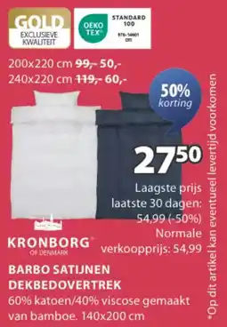 Jysk Barbo satijnen dekbedovertrek aanbieding