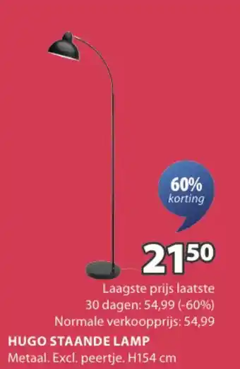 Jysk Hugo staande lamp aanbieding