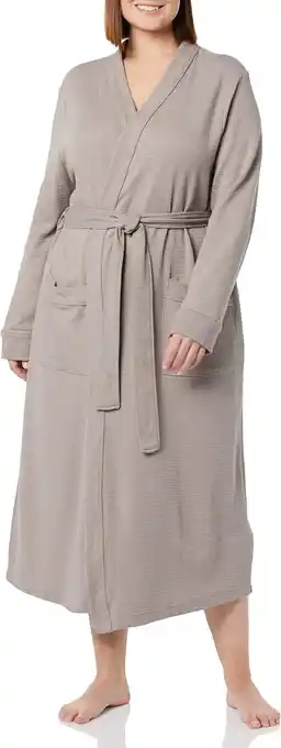 Amazon Amazon Essentials Lightweight Waffle Full-length Robe dames Badjas (1-Pack) aanbieding