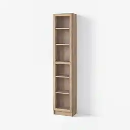 IKEA Billy / oxberg Boekenkast met vitrinedeur, eikenpatroon/helder glas, 40x30x202 cm aanbieding