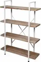 Bol.com Wandkast Stoer - open boekenkast - industrieel design - 140 cm hoog wit aanbieding