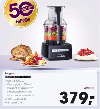 HANOS Magimix Keukenmachine CS5200XL aanbieding