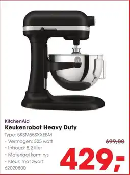 HANOS KitchenAid Keukenrobot Heavy Duty 5KSM55SXXEBM aanbieding
