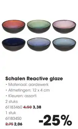 HANOS Schalen Reactive glaze aanbieding