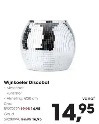HANOS Wijnkoeler Discobal Zilver aanbieding