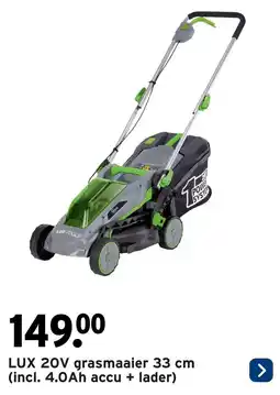 GAMMA LUX 20V grasmaaier aanbieding