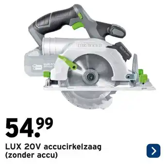 GAMMA LUX 20V accucirkelzaag aanbieding