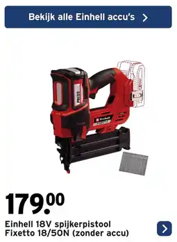 GAMMA Einhell 18V spijkerpistool Fixetto 18/50N aanbieding