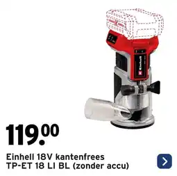 GAMMA Einhell 18V kantenfrees TP-ET 18 LI BL aanbieding