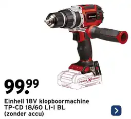 GAMMA Einhell 18V klopboormachine TP-CD 18/60 LI-I BL aanbieding