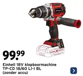 GAMMA Einhell 18V klopboormachine TP-CD 18/60 LI-I BL aanbieding