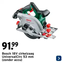 GAMMA Bosch 18V cirkelzaag UniversalCirc aanbieding