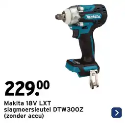 GAMMA Makita 18V LXT slagmoersleutel DTW300Z aanbieding