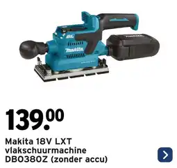 GAMMA Makita 18V LXT vlakschuurmachine DB0380Z aanbieding