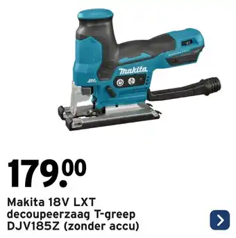 GAMMA Makita 18V LXT decoupeerzaag T-greep DJV185Z aanbieding