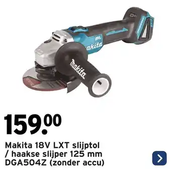 GAMMA Makita 18V LXT slijptol / haakse slijper DGA504Z aanbieding