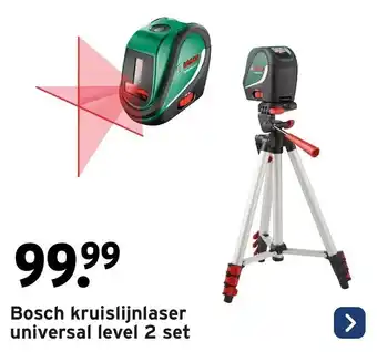GAMMA Bosch kruislijnlaser universal level 2 set aanbieding