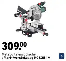 GAMMA Metabo telescopische afkort / verstekzaag KGS254M aanbieding