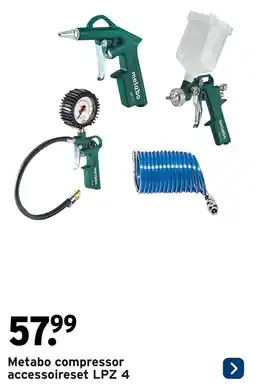 GAMMA Metabo compressor accessoireset LPZ 4 aanbieding