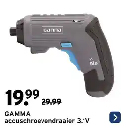 GAMMA GAMMA accuschroevendraaier 3.1V aanbieding
