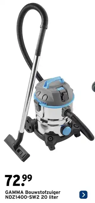 GAMMA Gamma Bouwstofzuiger NDZ1400-SW2 aanbieding