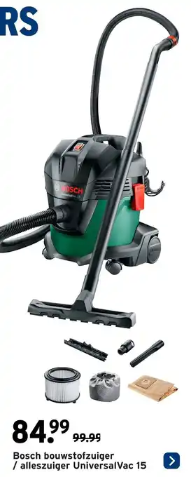GAMMA Bosch bouwstofzuiger / alleszuiger Universal Vac 15 aanbieding