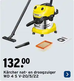GAMMA Kärcher nat en droogzuiger WD 4 S V-20/5/22 aanbieding