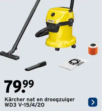 GAMMA Kärcher nat en droogzuiger WD3 V-15/4/20 aanbieding
