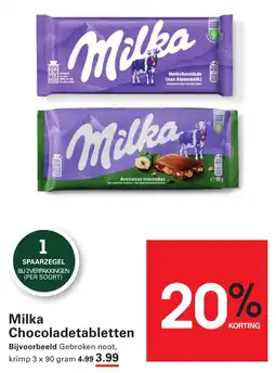 Sligro Milka Chocoladetabletten aanbieding