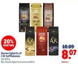 Makro Douwe Egberts of L'Or koffiebonen aanbieding