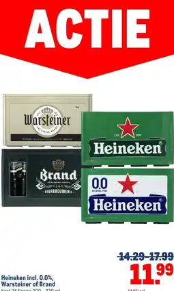 Makro Heineken incl. 0.0%, Warsteiner of Brand aanbieding