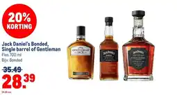 Makro Jack Daniel's Bonded, Single barrel of Gentleman aanbieding
