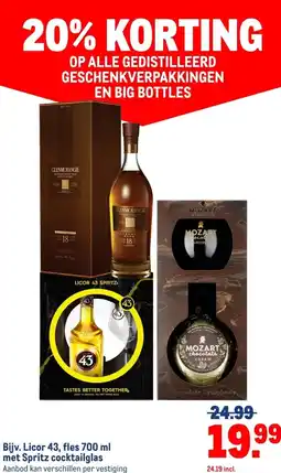 Makro Bijv. Licor 43, fles 700 ml met Spritz cocktailglas aanbieding