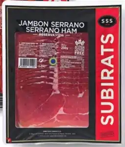 Sligro Subirats Vleeswaren Gesneden serranoham aanbieding