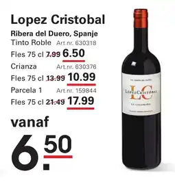 Sligro Lopez Cristobal Tinto Roble aanbieding