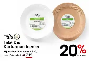 Sligro Take Dis Kartonnen borden aanbieding